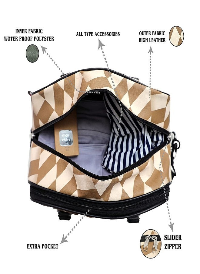 ديلشور حقيبة سفر قماشية من ديلشور للرجال والنساء، حقائب سفر للنساء، حقيبة سفر أنيقة بحجم المقصورة مع وسادة هوائية (لون كريمي فاتح) - Image 2